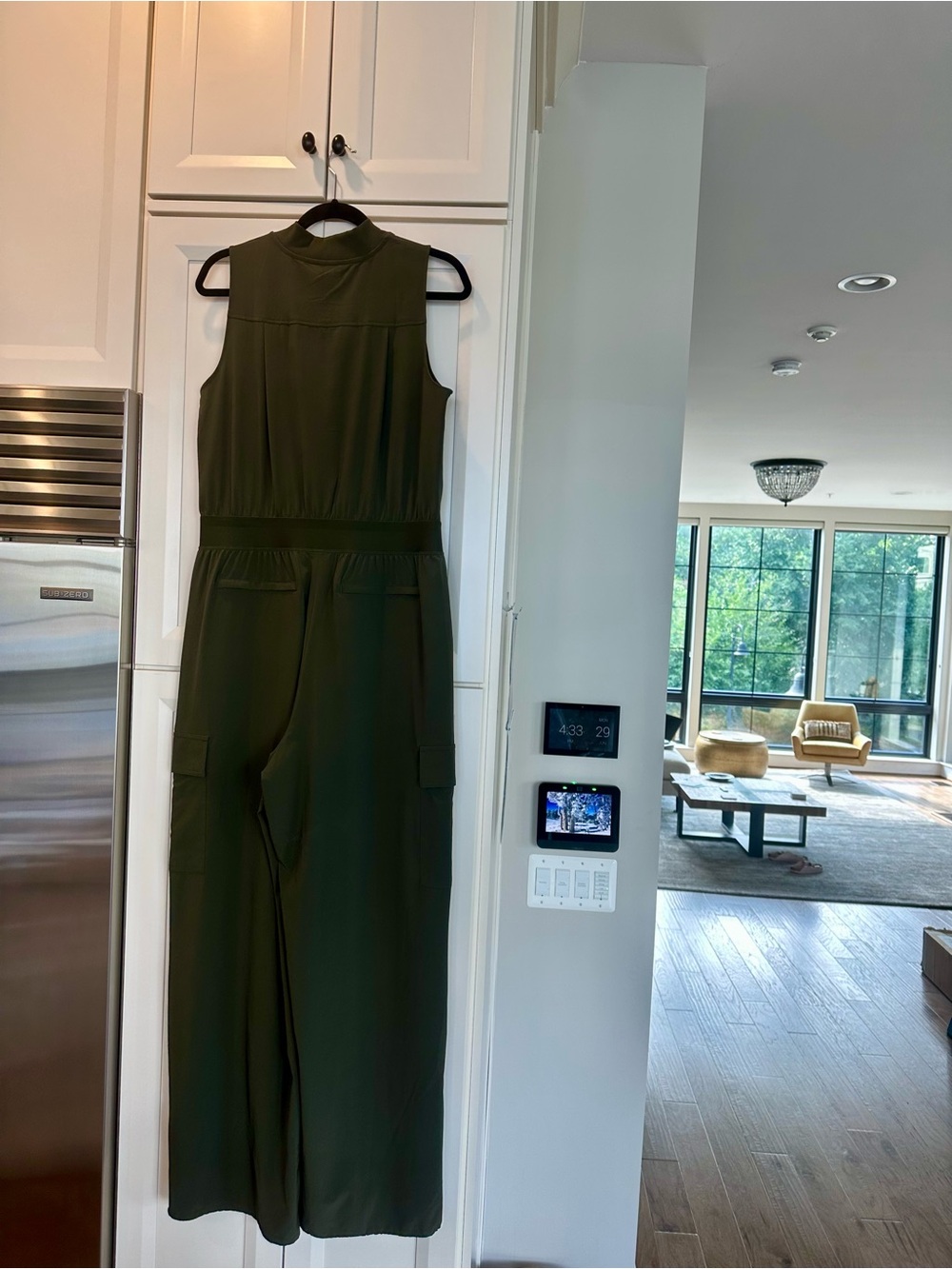 Athleta Sleeveless Olive Green Jumpsuit size 12 Tall